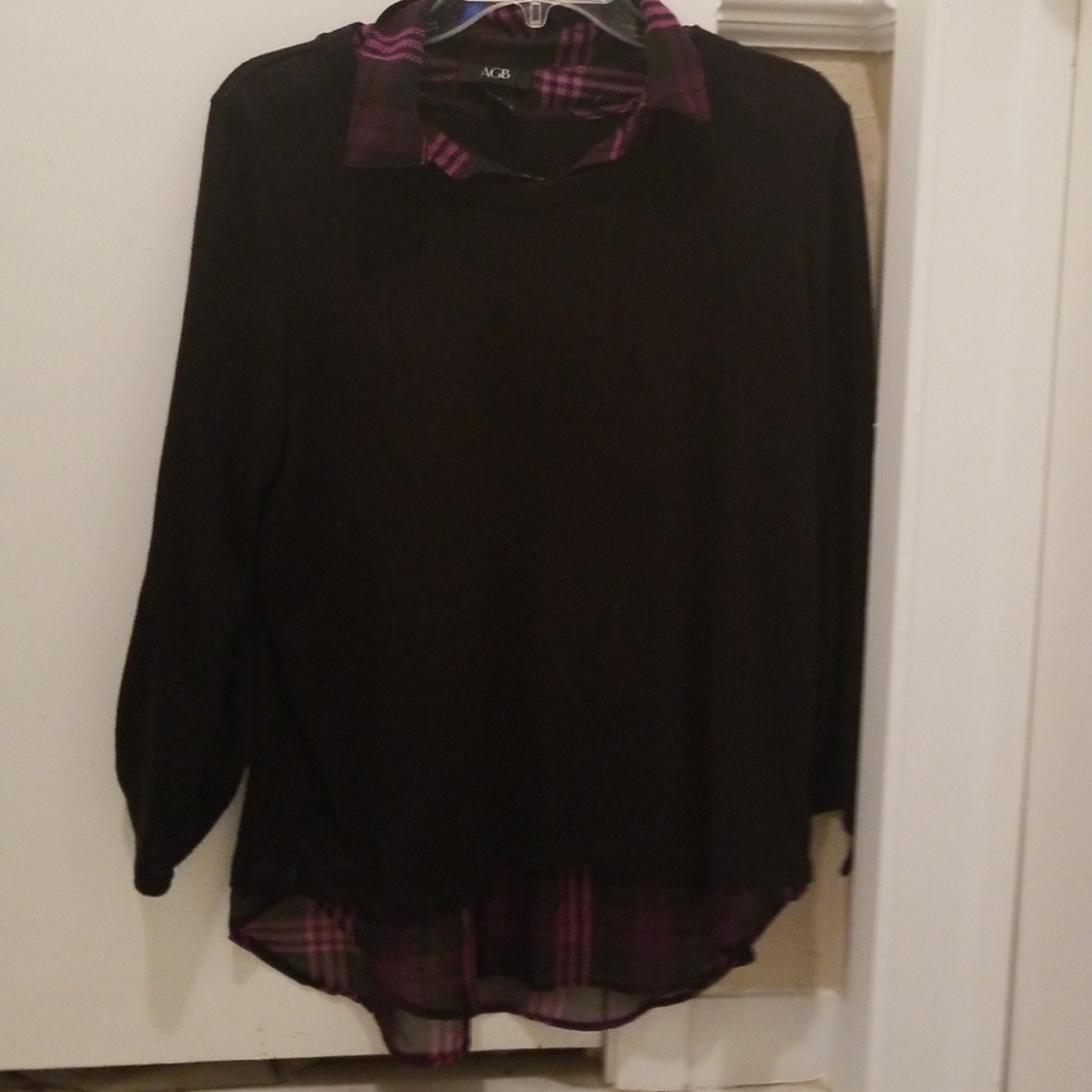 Black and Purple faux layer top